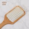 Pente Grande de Bambu para Cuidados e Nutrição Capilar, Massageador do Couro Cabeludo, Pente com Bolsa de Ar para Limpeza e Suavização, Pente com Dentes Redondos, Pente com Bolsa de Ar para Cuidados Capilares