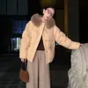 Mismo estilo que Luqing, nueva chaqueta de algodón con plumón para mujer 2026, estilo coreano, corte holgado, versátil, con capucha, corta, cálido abrigo de invierno