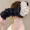 Horquilla para el pelo con lazo grande de doble cara, con purpurina y diamantes de imitación, de malla, con forma de tiburón, para mujer, 2023