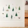 Pegatinas de animales del bosque, divertidos animalitos como ciervos y ardillas, papel tapiz juguetón para sala de estar, habitación infantil, guardería, autoadhesivo para manualidades
