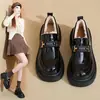Zapatos de Algodón para Exteriores Slip-On Retro de Suela Gruesa para Aumentar la Altura 2026 Verano Nuevo Estilo Coreano Versátiles Cálidos de Punta Redonda de Cuero para Mujer