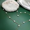 Colar de Pérolas Naturais Barrocas de Forma Natural Colar Elegante de Deusa Corrente para Clavícula Gola Gola Novo de Verão Versátil