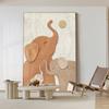 Pintura Decorativa Moderna de Elefante de Luxo Leve para Sala de Estar, Pintura de Parede para Fundo de Sofá com Textura Fantasia, Arte de Parede de Alto Padrão e Grandiosa para Hall de Entrada