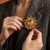 Broche de Flor de Pedrería de Cristal Más Vendido Transfronterizo Europeo y Americano, Accesorios de Vestir Lujosos y Elegantes, Ramillete de Gama Alta