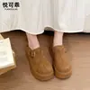 Couro genuíno, design de bico aberto, sapatos femininos estilo Birkenstock, coleção outono 2026, sapatilhas casuais retrô versáteis, sola grossa, sapatilhas Birkenstock que aumentam a altura