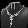 Traje de Borlas de Viento Princesa Diamante Europeo y Americano Aretes Collar Diamante Completo Accesorios Geométricos Nueva Cadena para Clavícula Joyería Súper Brillante