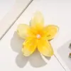 Grampo de Cabelo Flor Bauhinia Simulada e Flor de Ovo Pérola Grampo Tubarão Clipe de Cabeça Médio Coreano Clipe de Rabo de Cavalo Grampo de Disco