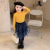 [en stock suéter de cuello semi-alto para niñas suéter suave tipo cera otoño e invierno top de manga larga para niñas pequeñas estilo extranjero delgado interior