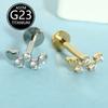 Piercing Labial de Titânio F136 com Tarraxa de Osso da Orelha com Diamante em Formato de Coração, Joia para Piercing Corporal de Titânio 16g, Fabricante de Piercing Labial em Estoque