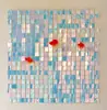 Campanilla de viento de pez dorado Lentejuelas Pintura decorativa DIY Colgante de pared de fondo para sala de estar Pintura Cubierta creativa para caja de medidor eléctrico de entrada