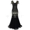 Vestido Vintage de Lantejoulas Europeu e Americano Selecionado Cuidadosamente, Estilo Anos 1920, para Banquetes e Festas, Vestido de Noite Longo Plus Size para Mulheres