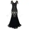 Vestido de Lentejuelas Retro Transfronterizo Europeo y Americano de los años 1920 Vestido Largo de Noche Talla Grande para Fiesta de Banquete Vestido de Mujer de Comercio Exterior