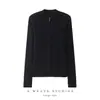 Nueva colección otoño/invierno 2026: Cárdigan de cachemira a rayas, cuello alto, corte ajustado, con cremallera - un suéter de punto versátil, elegante y minimalista