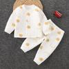 Traje Térmico para Bebé Primavera y Otoño Engrosado Algodón Puro Recién Nacido Niño y Niña Ropa Interior de Otoño e Invierno para Bebés Ropa de Otoño para Niños y Pantalones Largos
