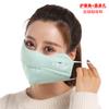 Mascarilla de Primavera y Otoño a Prueba de Frío y Gris Moda Femenina Coreana Estampada Otoño Algodón Grueso Tridimensional Mascarilla para Montar