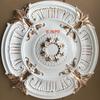 Panel de luz de línea de PU redondo estilo europeo pintado en dorado Luz de techo Material decorativo para piscina Forma de techo Redondo Placa de flor estilo francés