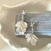 Brincos de Estrela do Mar com Zircônia e Franjas de Pétalas Estilo Doce Fresco de Nicho para Mulheres Design Retro de Luxo Leve Brinco Versátil Exquisito