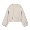 Fabricantes Mayoristas de Ropa para Mujer Transfronteriza Nuevos Productos 2026 Estilo Europeo y Americano Moda Casual Chaqueta Bomber de Manga Larga Cuello Redondo