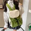 Mochila Casual Elegante de Grande Capacidade com Textura Simples, Mochila de Novo Estilo, Mochila Feminina com Design de Nicho para o Verão de 2026