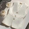 2025 En Stock Comercio Exterior Transfronterizo Estilo Chanel Bordado Medieval Retro Chaleco Moda Jacquard Manga Corta