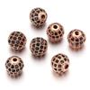 Cuentas redondas de cobre y circonio de 6/8/10 mm, microincrustadas, cuentas espaciadoras esféricas, cuentas para pulsera con cuentas DIY, accesorios de joyería al por mayor