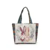 Bolsa de Lona para Llevar Lonchera, Bolso de Mamá, Bolsa para el Almuerzo para el Trabajo y Salidas, Bolso de Mano de Moda Bordado para Mujer