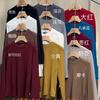 Camisa Básica Estilo Europeu com Gola Meia-Alta para Mulheres, Moda Outono 2025 Nova Camiseta Top Slim Fit Elegante com Manga Longa Elástica para Mulheres