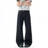 Jeans Anchos de Pierna Corte Limpio Estilo Retro Americano Marca de Moda Nueva Sueltos Caídos Casuales Pantalones de Pierna Recta Ropa para Hombre