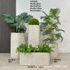 Maceta de plástico reforzado con fibra de vidrio para suelo de moda, macetero de rayas horizontales, caja de flores, club de negocios, sala de exposiciones, centro comercial, adornos de decoración de paisaje floral