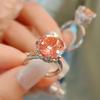 Europeo y Americano Más Vendido Corte Nido de Pájaro Diamante de Alto Carbono Color Cristal Rosa Tesoro Aretes Collar Anillo traje Alto Sentido