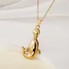 Collar de Acero Inoxidable Serie Oceánica de Verano Tohm Moda Femenina Colgante de Lujo Ligero Cadena para Clavícula de Alta Calidad que No se Desvanece