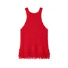 Al por mayor de exportación estilo europeo y americano transfronterizo Ropa de mujer Aliexpress Nuevo Z Borla Cuello Redondo Sin Mangas Chaleco de Punto Top