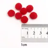 Navidad 1-3 cm Rojo, Blanco y Verde Bolas de Peluche Navideñas de Tamaños Mixtos, Materiales para Decoración de Árbol de Navidad, Accesorios de Decoración para Ropa