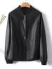 Chaqueta Corta de Cuero para Mujer, Negra, Tallas Grandes, Petite, Nuevo Estilo Haining 2024, Chaqueta de Piel de Oveja, Versión Coreana 2025