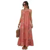 Vestido de Verano 2026 Nuevo Estilo Bohemio de Vacaciones con Estampado Abstracto Holgado de Tirantes Espalda Descubierta Temu Europeo y Americano