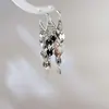 Pendientes de Aguja para Oreja con Lentejuelas, Flecos y Escamas de Pescado, Placa para Incienso de Mosquito, Pinza para Oreja, Pendientes de Moda con Estilo Avanzado de Metal Pesado