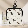 Cartera de Monedas Impresa, Cuero Artificial, Bolsa de Almacenamiento Impermeable con Cremallera de Imitación de Cuero, Mini Bolsa Multifuncional para Auriculares, Bolsa para Golosinas de Entrenamiento para Perros