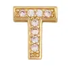 K62 Accesorios populares europeos y americanos letra latón circón chapado en oro de 18 quilates colgante pequeño collar colgante