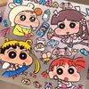 Pegatinas de taza impermeables de dibujos animados de Crayon Shin-chan, decoración linda 3D DIY para cuadernos, teléfonos y tabletas