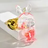 Llavero Creativo de Cadena Conejo Luminoso con Botella de Arena Líquida de Aceite Accesorio Acrílico Colgante de Botella de Aceite Accesorio para Bolsa