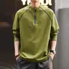 Camiseta de Manga Larga para Hombre Serie Montaña Feroz para Ciclismo y Senderismo al Aire Libre, Marca de Moda Otoñal Ins Camisa Deportiva de Medio Zip de Secado Rápido