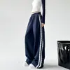 Elegantes Pantalones de Pierna Ancha con Parches de Encaje para Mujer, Nueva Colección Otoño/Invierno 2025, Pantalones Largos Casuales de Pierna Recta con Caída, Adelgazantes