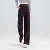 Calça LULU de Modal Cupro para Primavera e Outono para Mulheres, Nova Calça Casual Confortável Elástica de Cintura Alta Emagrecedora Anti-Rugas para Mulheres Baixas