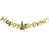 Chapéu de letra peça única banner de flor dourada bebê feliz aniversário bandeira de papel decoração atacado