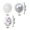 Set de Globos Plateado-Blanco Más Vendido Transfronterizo de 19 Piezas Globos de Lentejuelas de 12 Pulgadas para Confesión de Soltero, Propuesta, Decoración de Fiesta