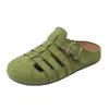Meias Pantufas Retro Nicho com Biqueira Vazada para Mulheres Usarem Fora, Sapatos Boken Preguiçosos de Uma Perna com Solado Grosso Confortáveis Feios e Fofos com Parte Traseira Vazada