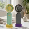 Comercio Exterior Color Sólido Bloque de Color Manija Cuadrada Turbina Ventilador Pequeño de Carga Ventilador Eléctrico Pequeño Portátil para Exteriores Base Desmontable