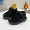 Botas de nieve forradas de felpa para bebé, invierno, talla pequeña, velcro, fáciles de poner y quitar, forro de felpa engrosado, antideslizantes, cálidos, zapatos de algodón
