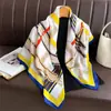 Moda Comércio Exterior 90 Lenço Quadrado Grande Corrente Seda Versátil Padrão Espinha de Peixe Xale Lenço Lenço Estampado Retrô Lenço de Cabeça Lenço