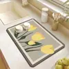Tapete Drenante para Pia de Cozinha, Porta-Copos de Lama Diatomácea, Tapete Absorvente para Bancada de Banheiro, Jogo Americano Impermeável Antiderrapante para Mesa de Jantar